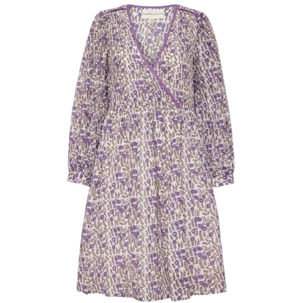 Elegant Purple Floral Women's Dress